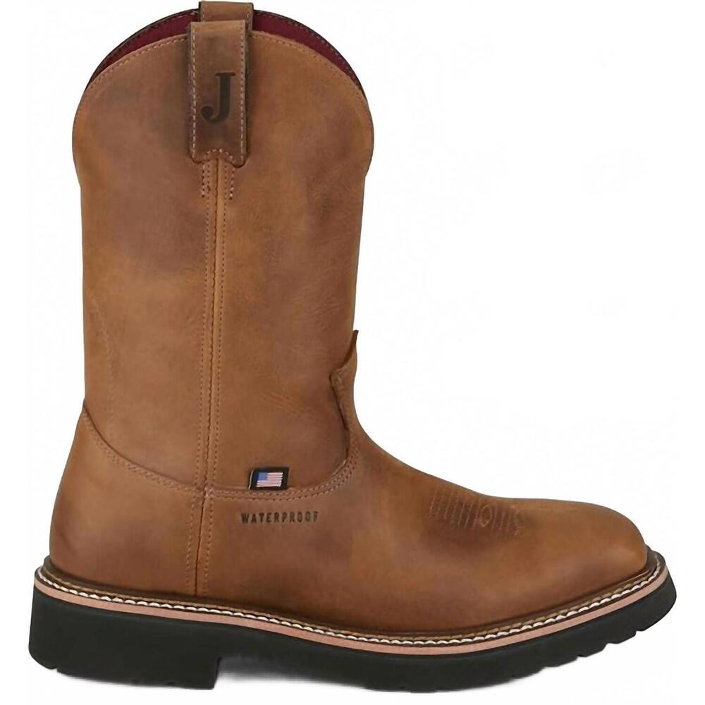 NEW JUSTIN BOOTS men's square toe western boots in walnut